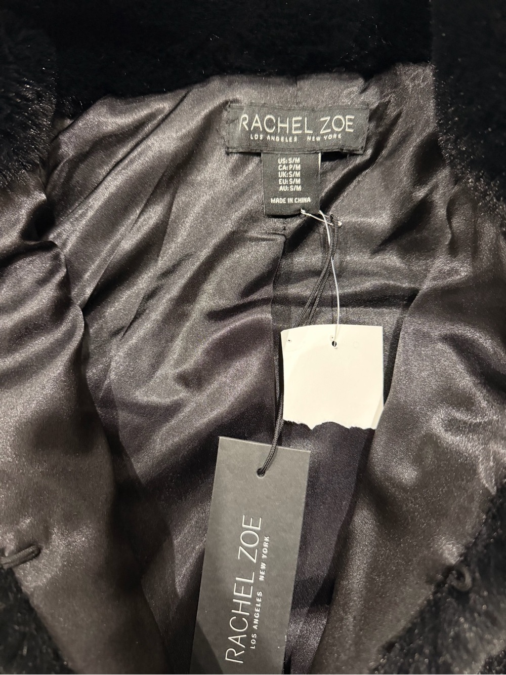 Rachel Zoe Black Faux Fur-Lined Fur Vest